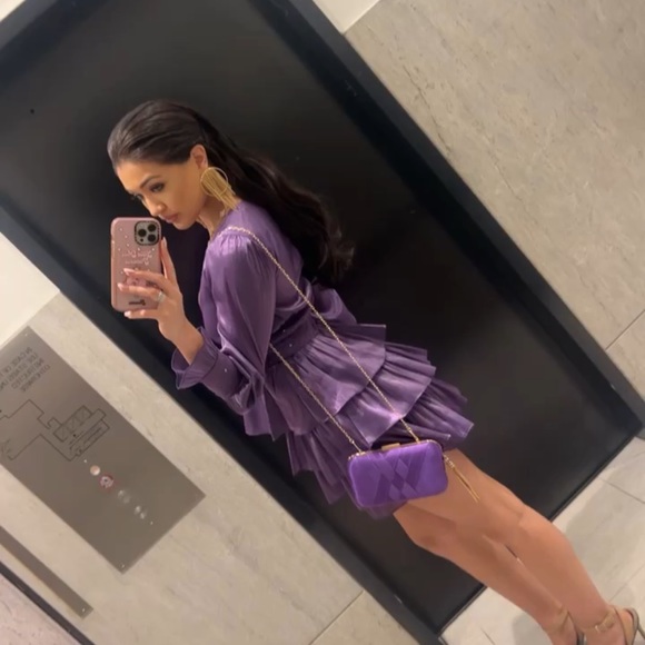 revolve purple ruffle dress Purple Ruffle Dress